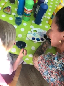 Anika Bull mit Kind